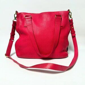 Fossil Preston Satchel – Hot Pink Leather – Crossbody/Shoulder – Excellent Condi